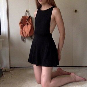 NEW American Apparel S Black Y2k Skater Indie Sleaze Grunge Mini Fit Flare Sexy